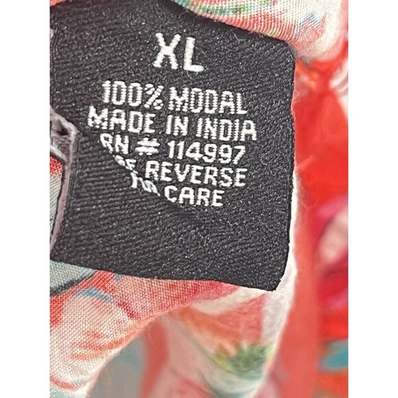 Tolani Narissa Poppy Pink Red Floral Silk Flowy Top Sz XL - Picture 5 of 6